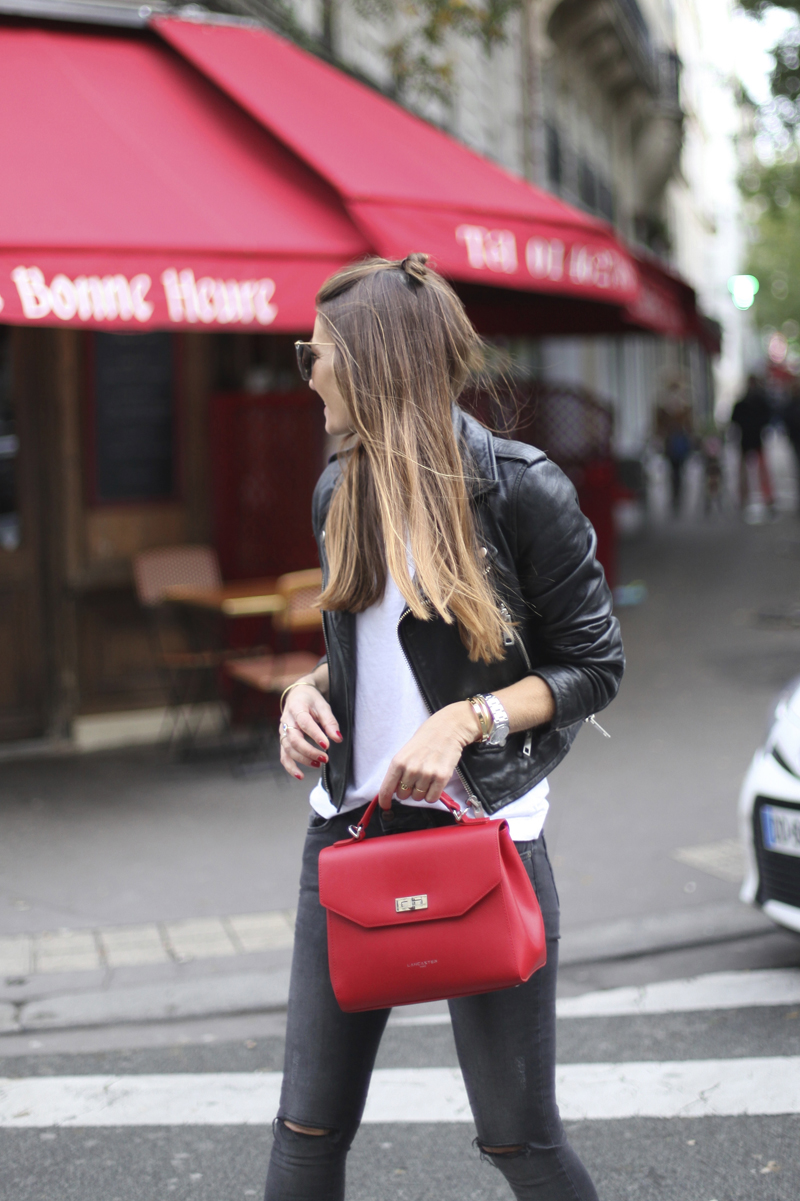 11, bartabac, blog, blogger, fashion, red, jeans, perfecto jacket, paris