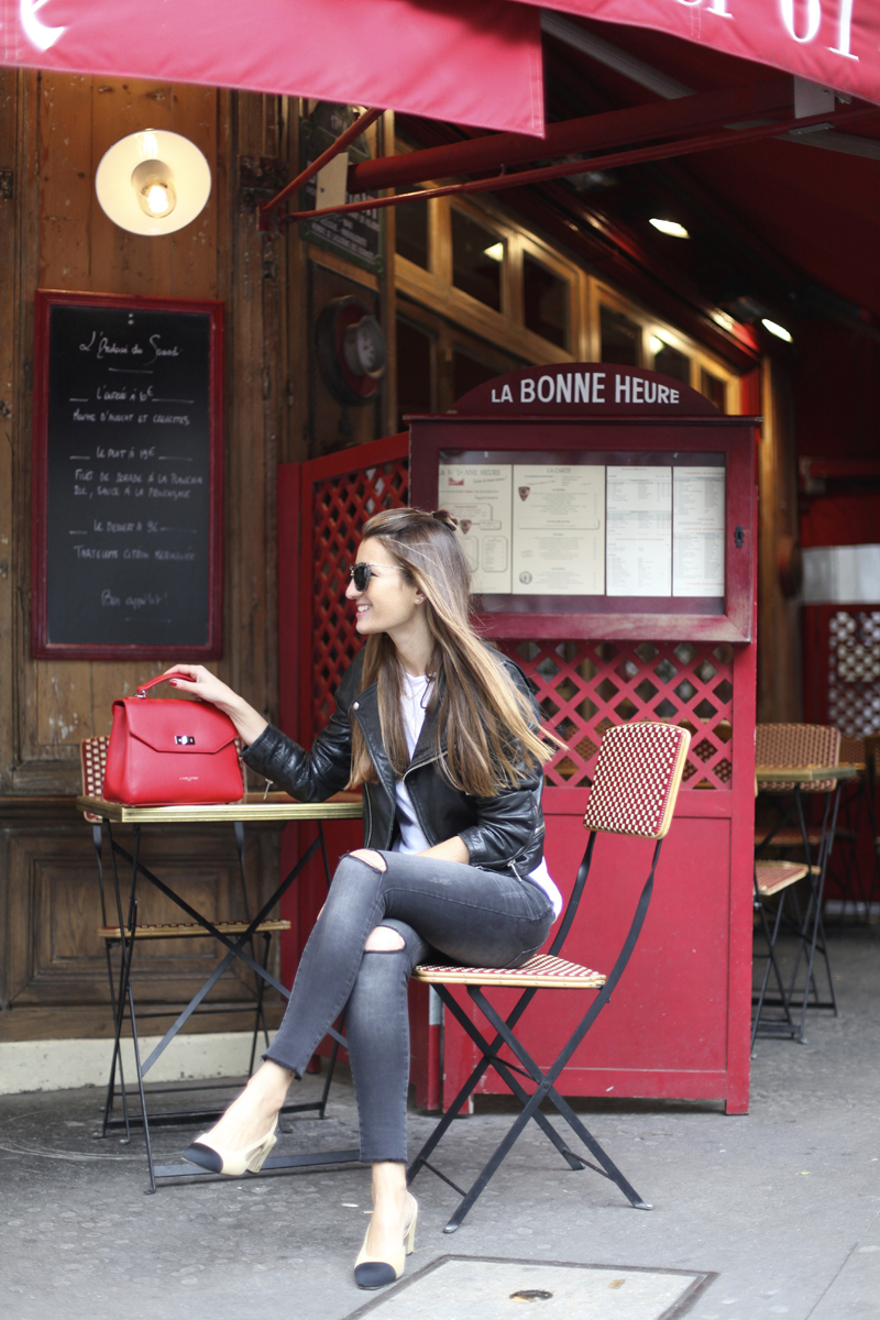 21, bartabac, blog, blogger, fashion, red, jeans, perfecto jacket, paris